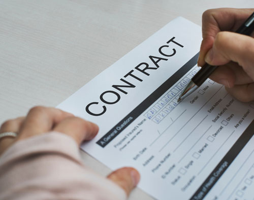 Signing contract