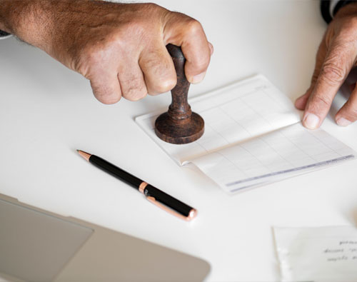 Stamping documents