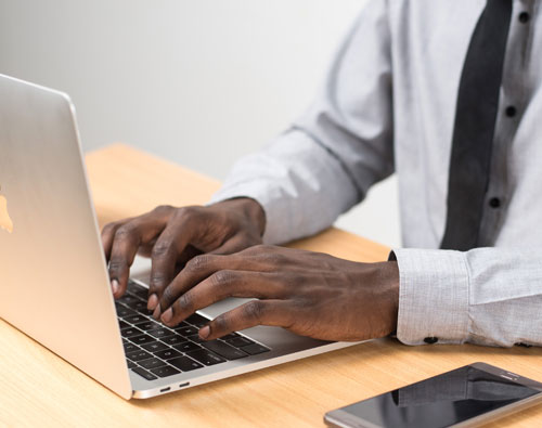 Man using laptop